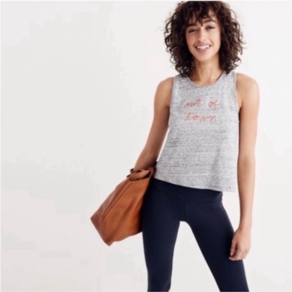 Madewell Embroidered Out of Town Racerback Tank